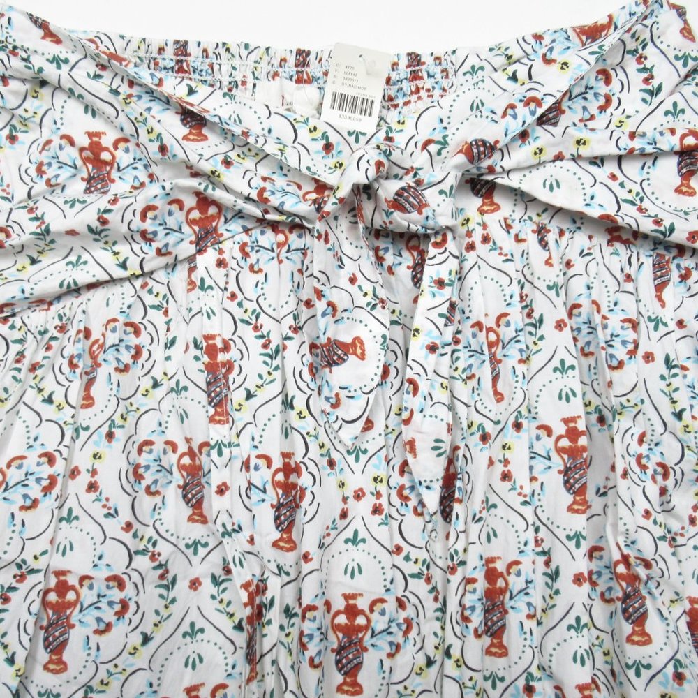 By Anthropologie Poplin Tie-Front Side-Slit Skirt Oyster White - Small - Picture 6 of 10